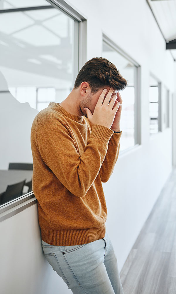 Health Psychology Center Of New York Anxiety & Trauma Page Our Services & Treatments Man in a mustard sweater